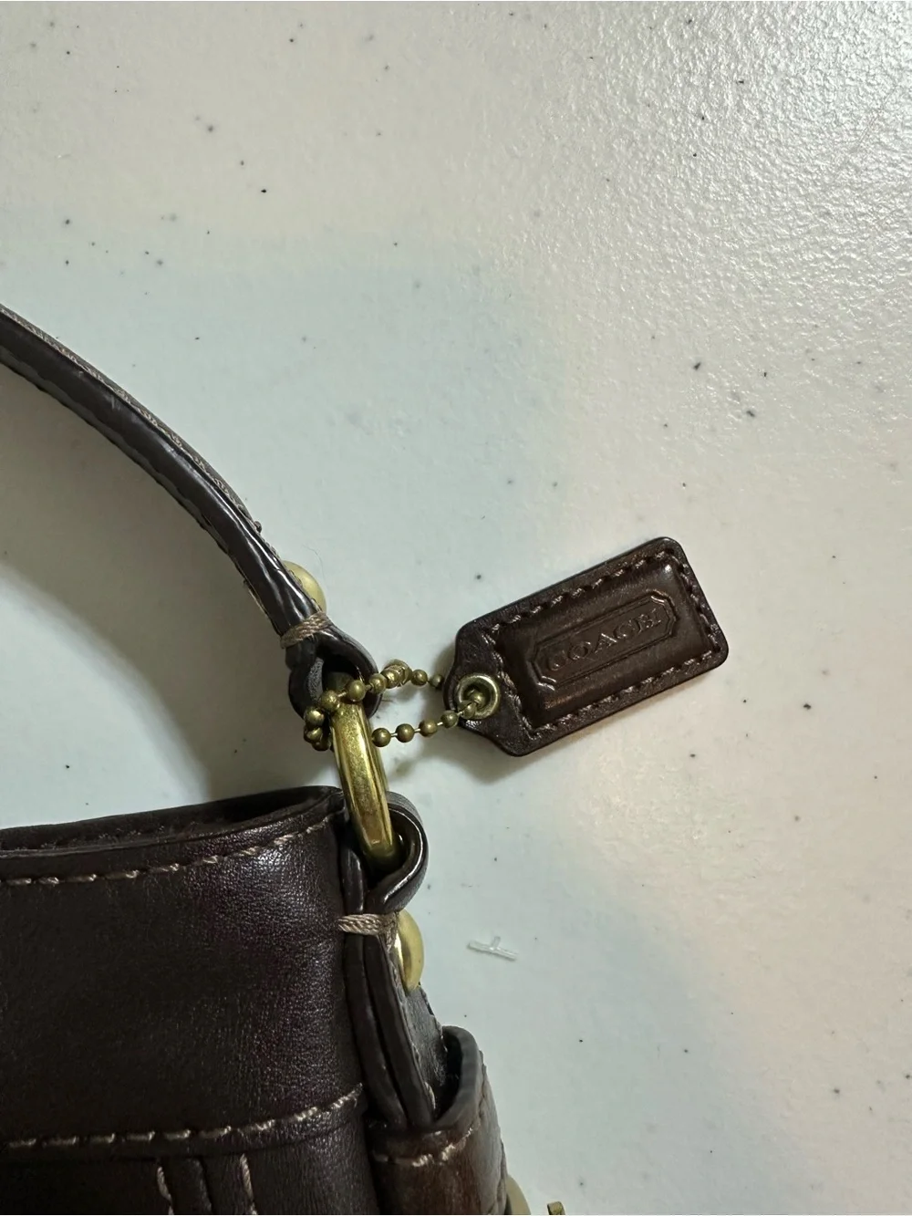 COACH Zoe Y2K Vintage Small Mini Hobo Shoulder Bag Purse Brown Leather